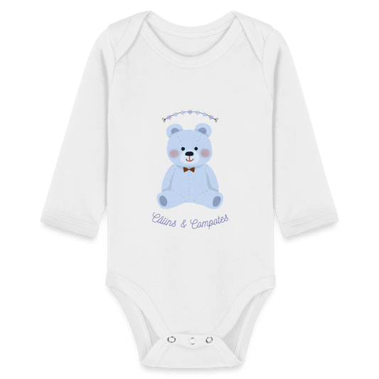 Body "Ourson bleu" - blanc