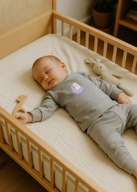 Pyjama "Nuit douce" - gris chiné - bébé lit