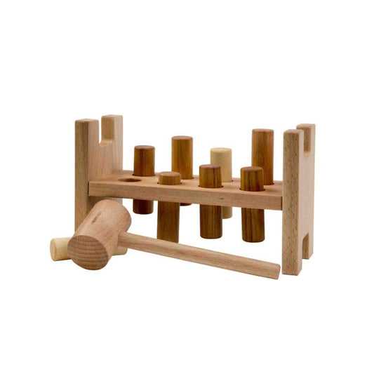banc a marteler en bois naturel