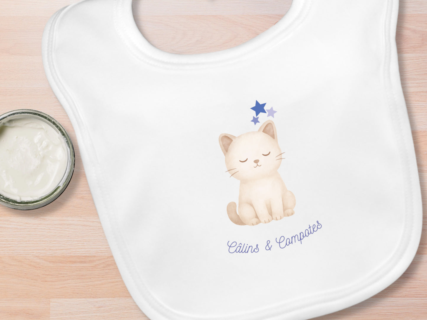 Bavoir "Chaton" - Blanc