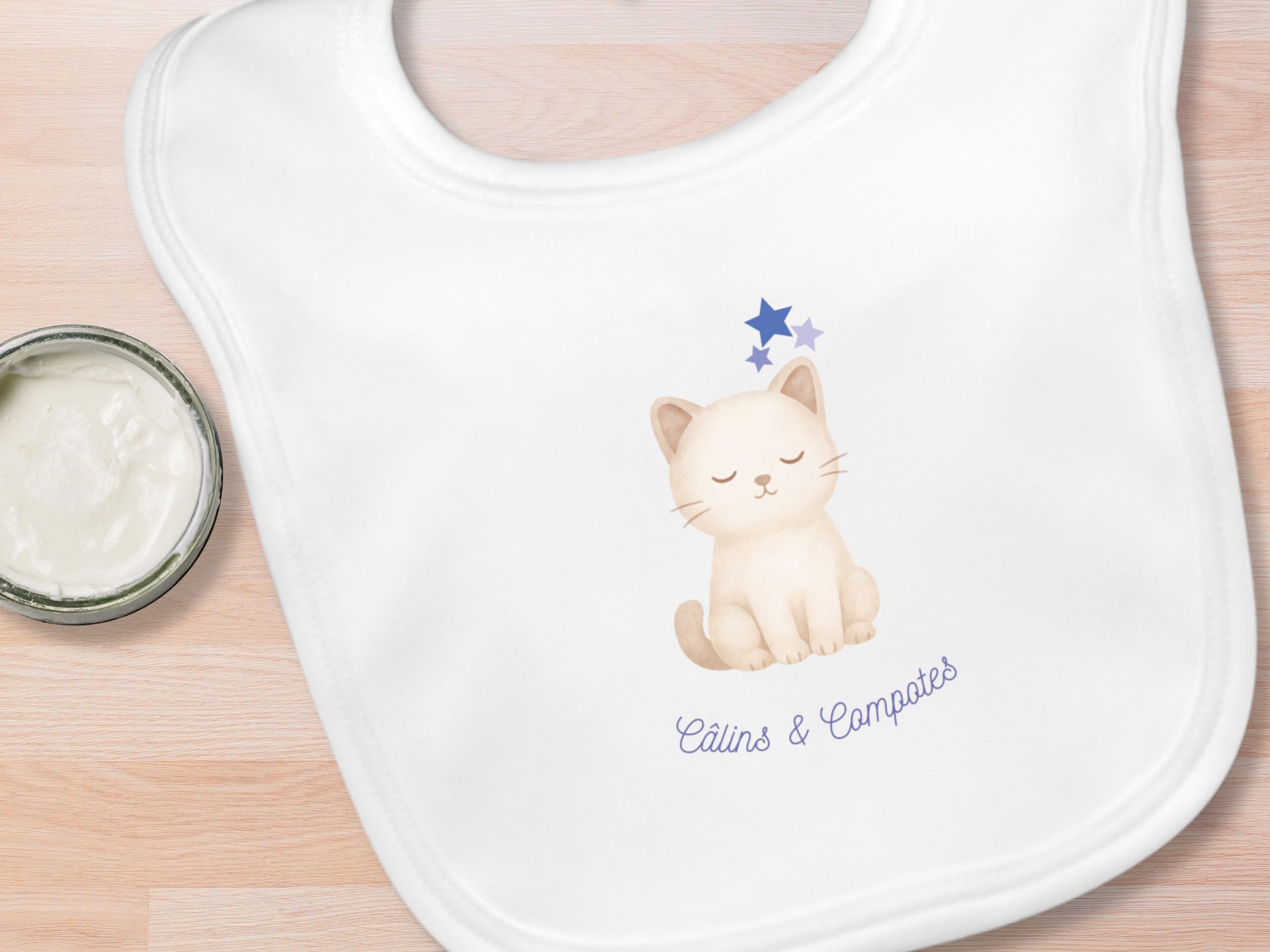 Bavoir "Chaton" - Blanc