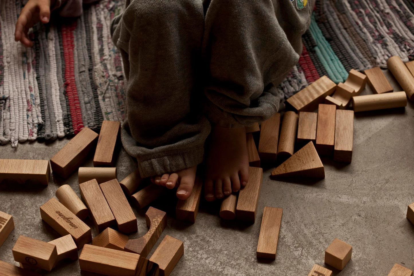 blocs en bois naturel pour enfants