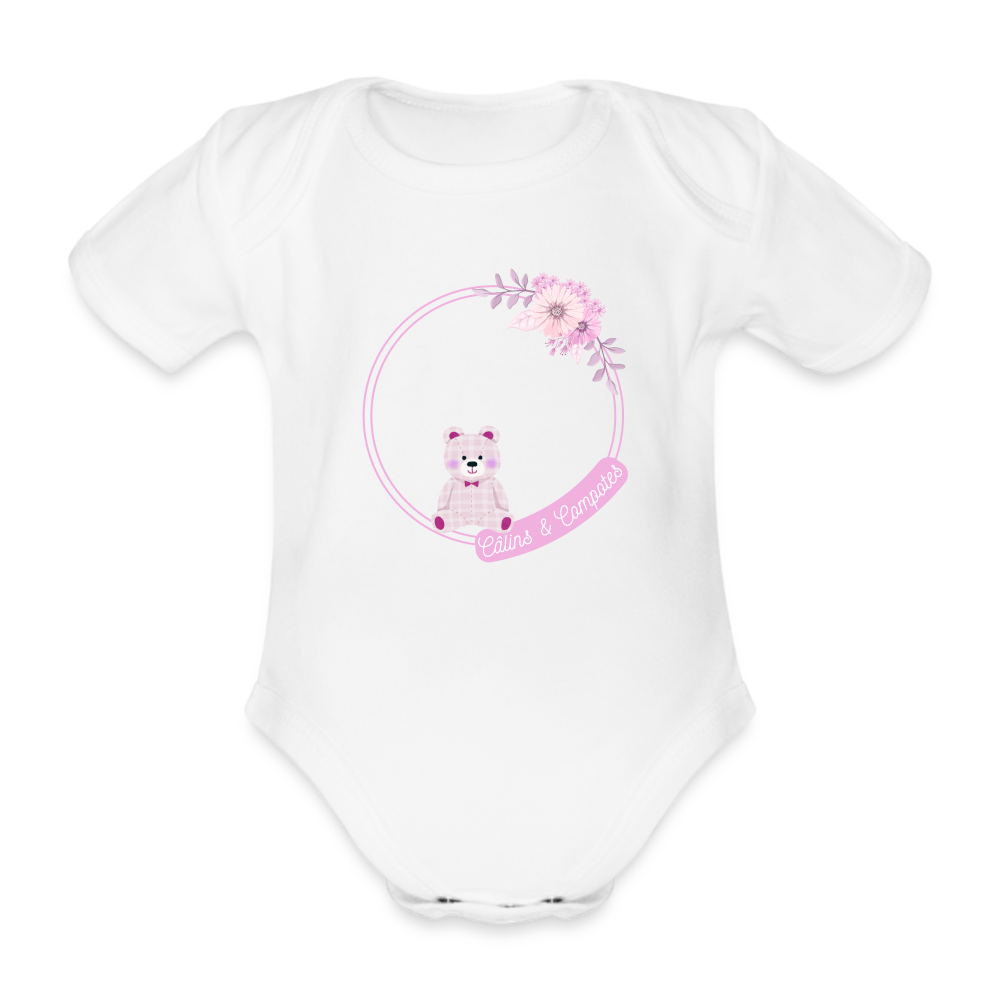 Body "Câlins roses" - blanc