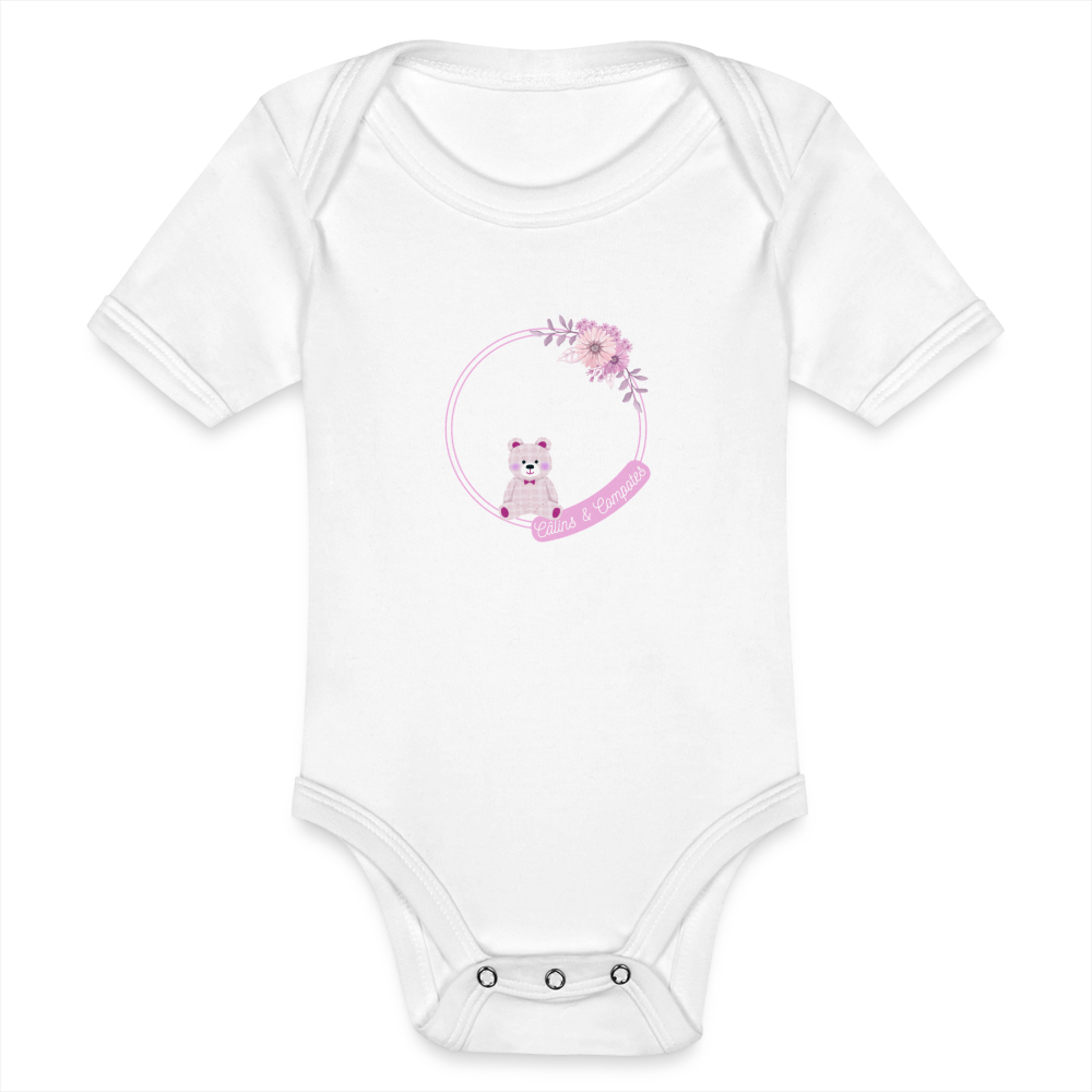 Body "Câlins roses" - blanc