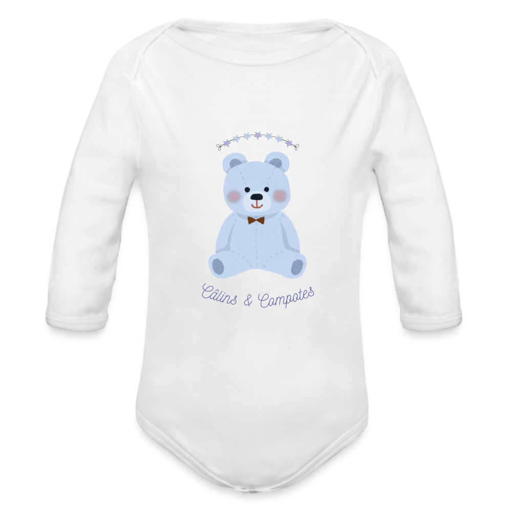Body "Ourson bleu" - blanc