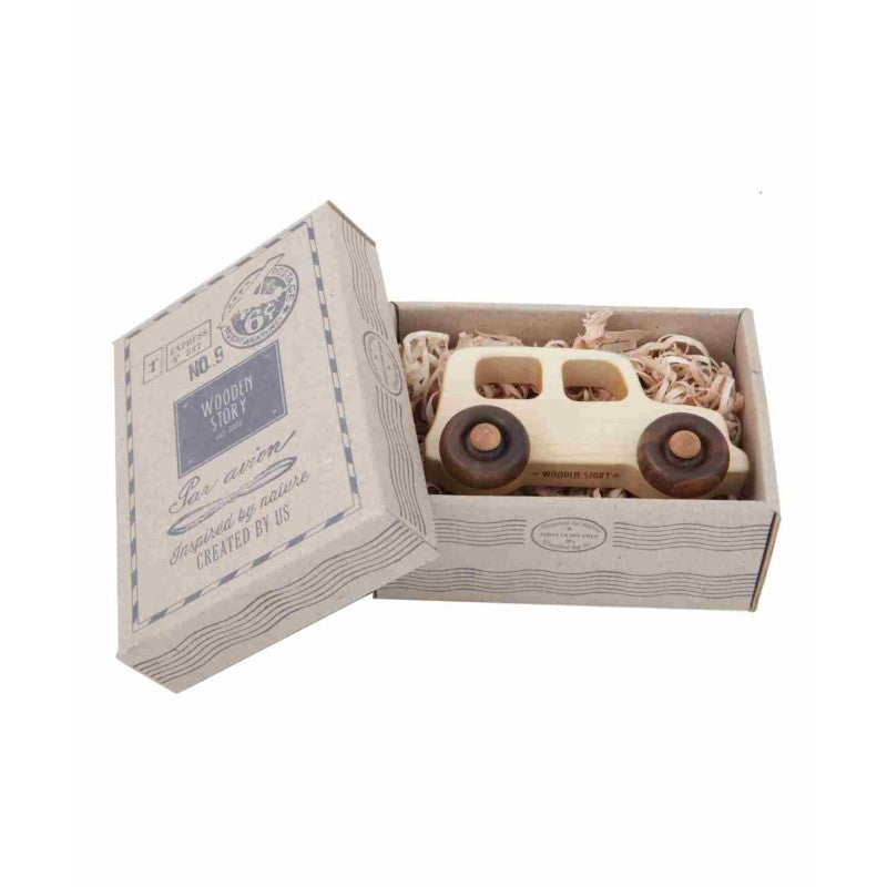 coffret voiture bois naturel