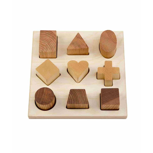 Jeux montessori Blocs Logiques en bois naturel