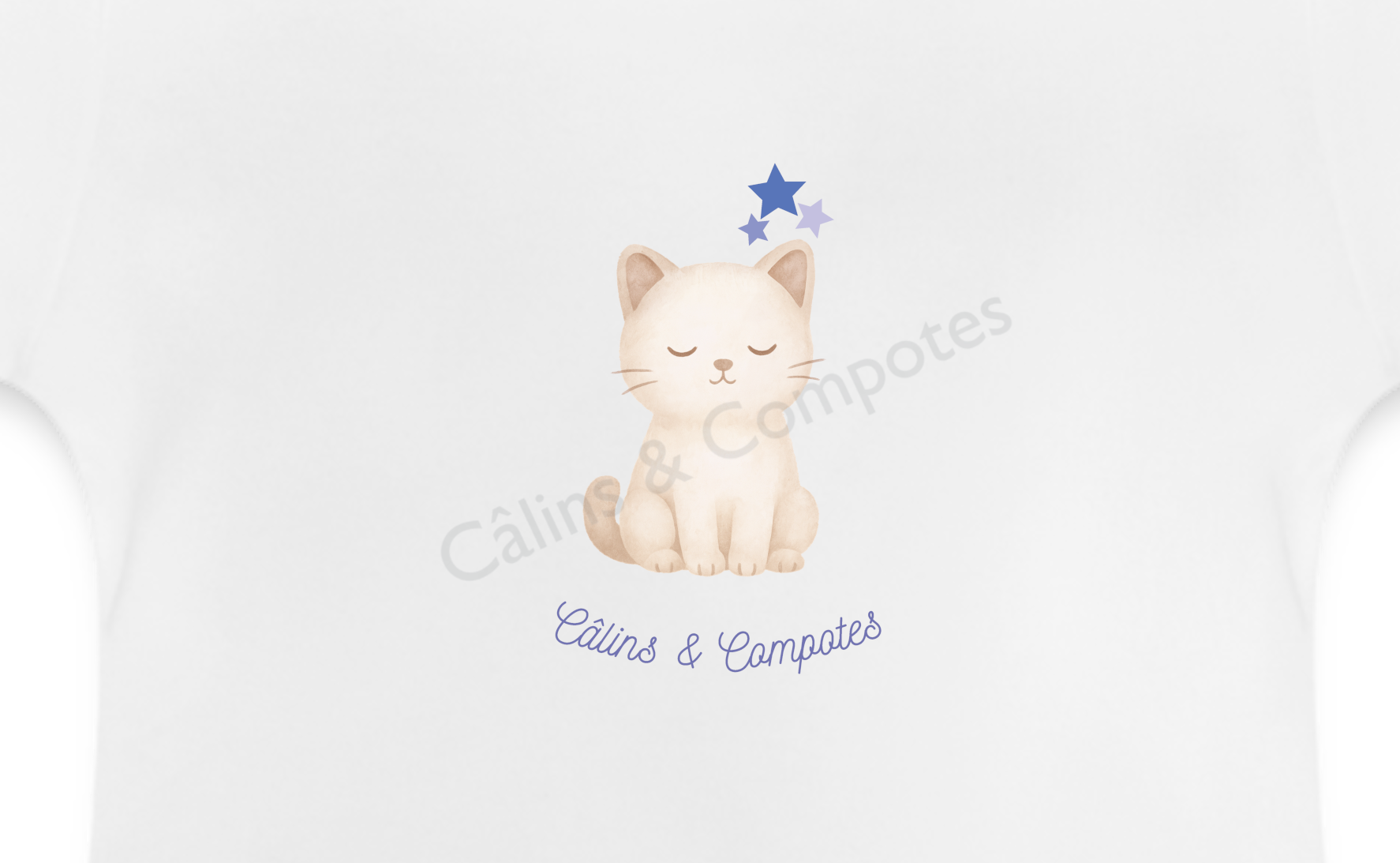T-shirt "Petit Chat" - blanc - détail