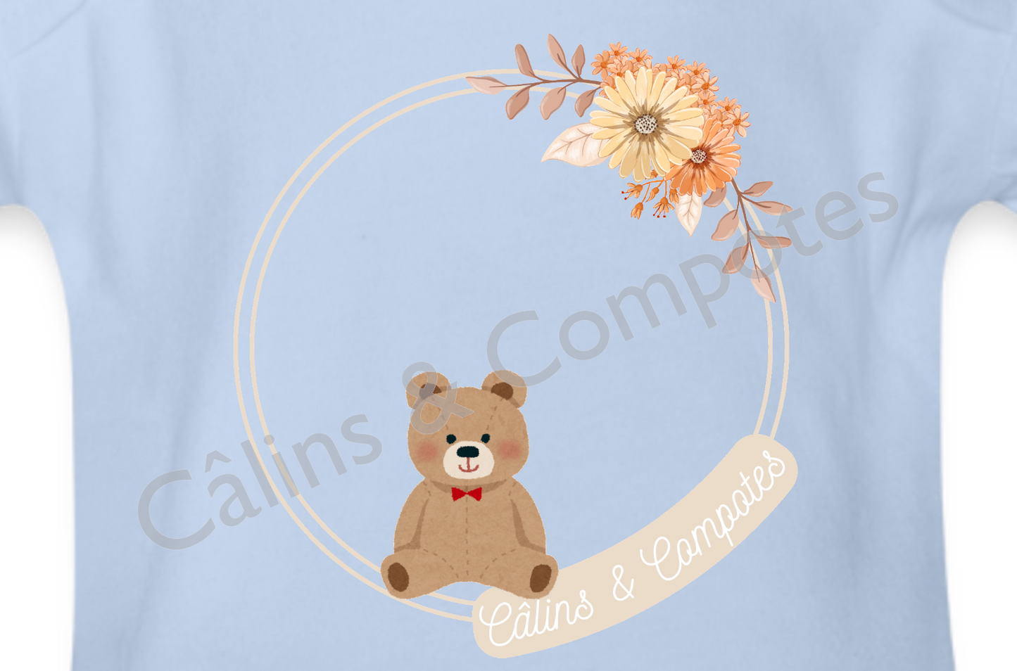 Body "Câlins nounours" - ciel  - détail
