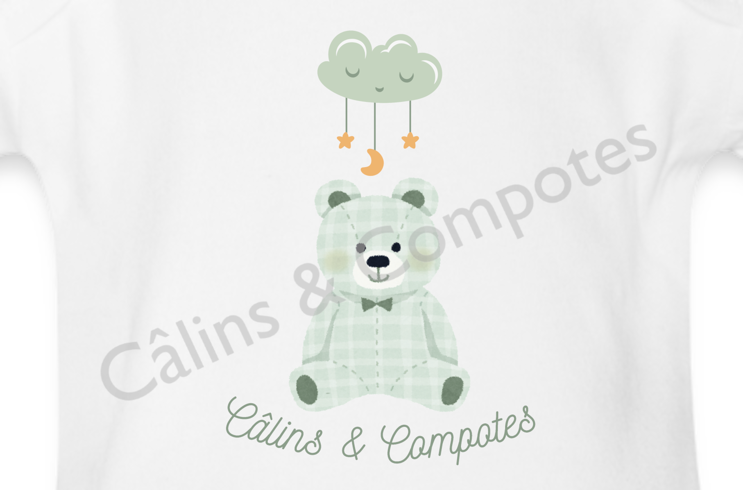 Body "Nounours" - blanc - zoom