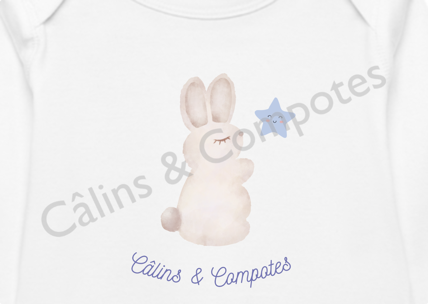 Grenouillère "Rêves bleus" - blanc - zoom